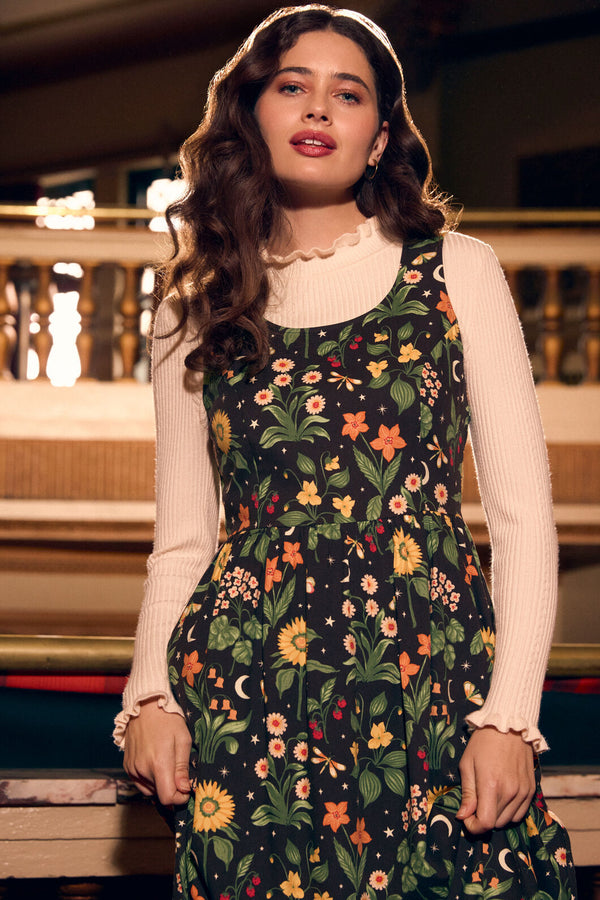 Princess Highway - Midnight Garden Midi Dress - chocolate