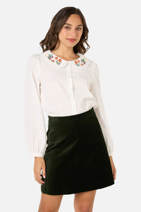 Princess Highway - Midnight Garden Emb Blouse - cream