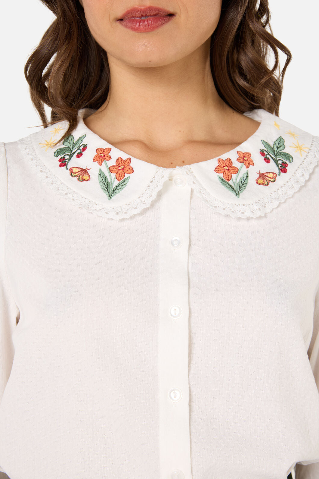 Princess Highway - Midnight Garden Emb Blouse - cream