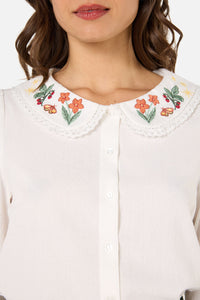 Princess Highway - Midnight Garden Emb Blouse - cream