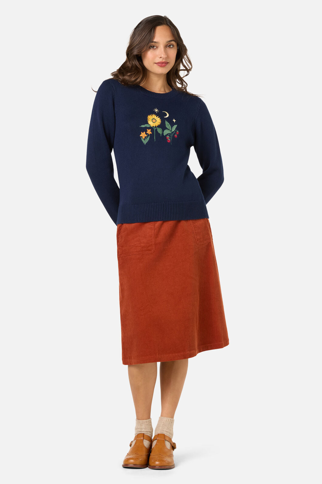 Princess Highway - Midnight Garden Emb Jumper - navy