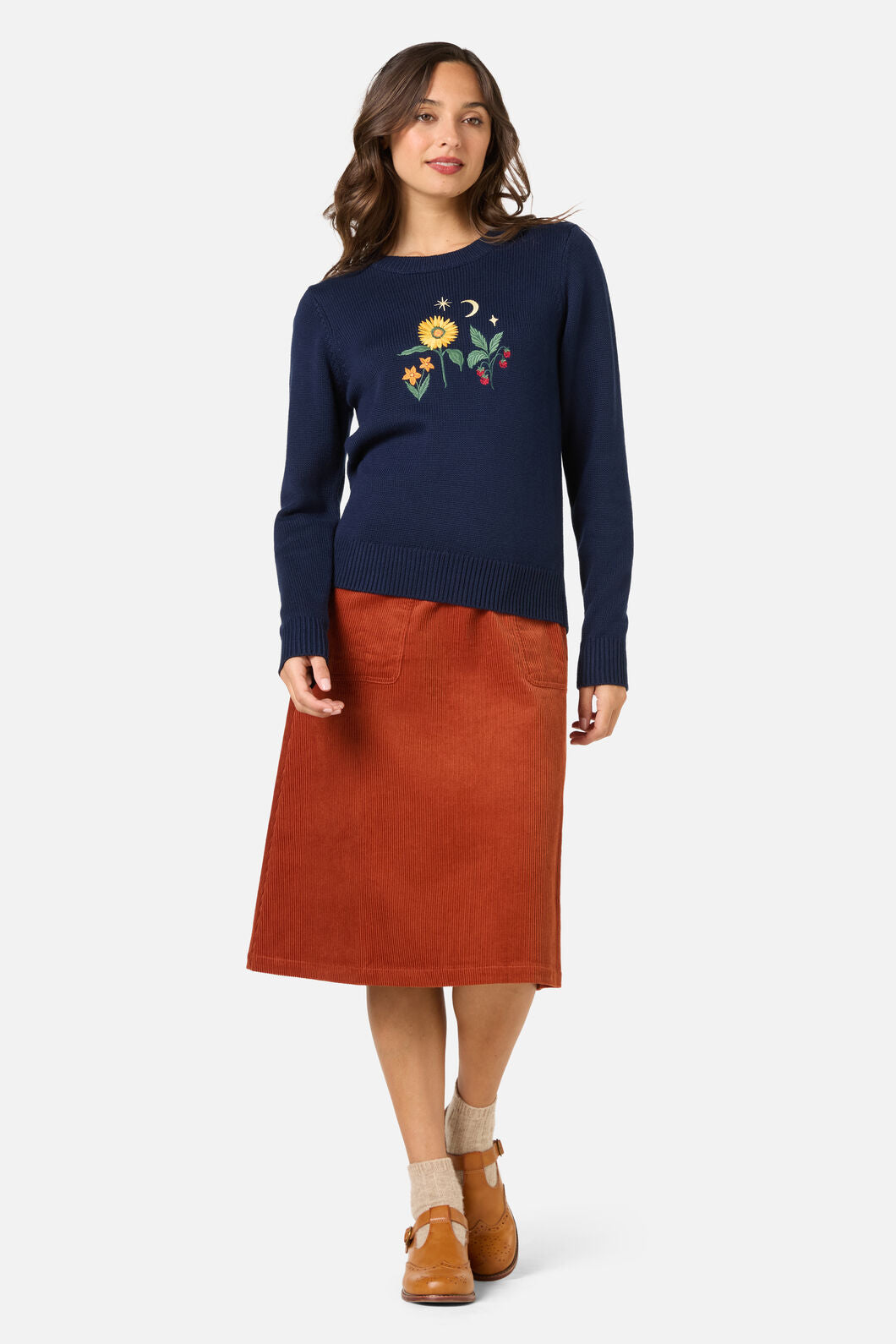 Princess Highway - Midnight Garden Emb Jumper - navy