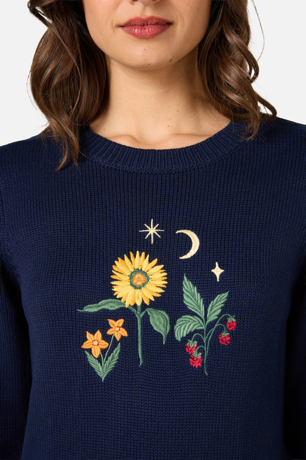 Princess Highway - Midnight Garden Emb Jumper - navy