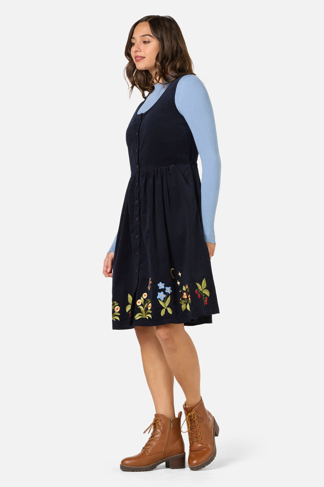 Princess Highway - Midnight Garden Emb Cord Dress - navy