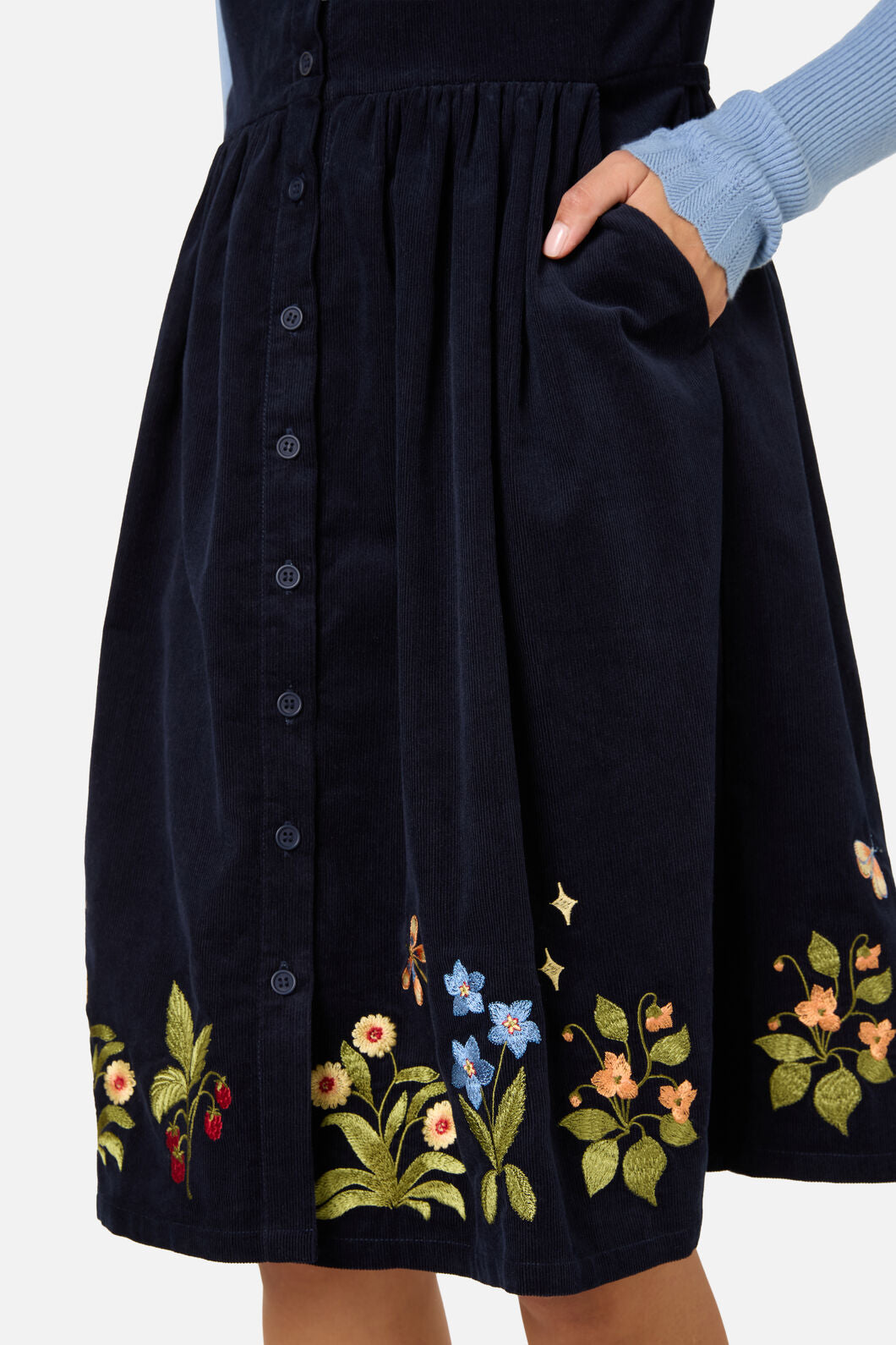 Princess Highway - Midnight Garden Emb Cord Dress - navy