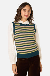 Princess Highway - Rory Wool Blend Stripe Vest - green-multi