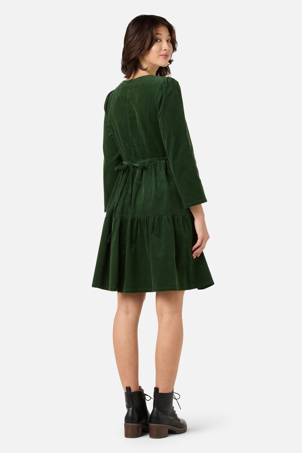 Princess Highway - Dani Cord Sleeved Dress - green