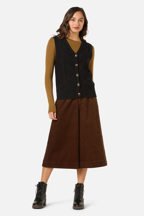 Princess Highway - Milena Cable Knit Vest - black