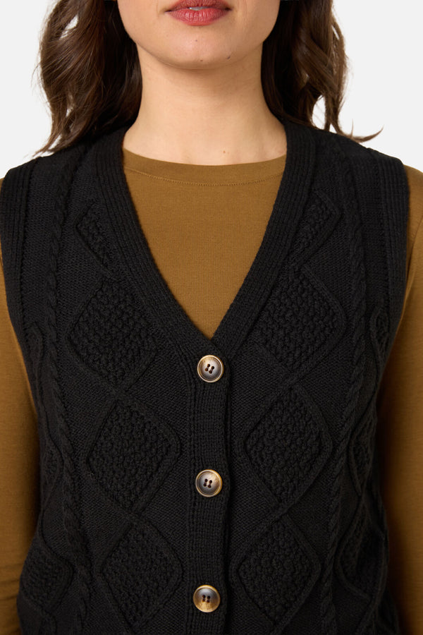 Princess Highway - Milena Cable Knit Vest - black
