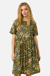 Princess Highway - Kangaroo & Flora Smock Dress - green