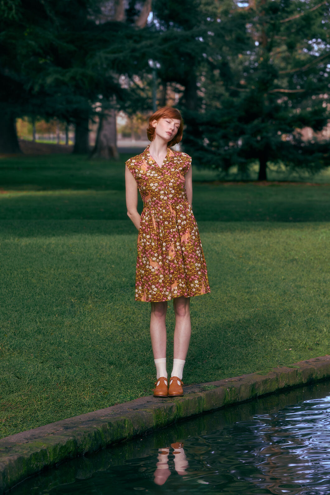 Princess Highway - Kangaroo & Flora Shirt Dress - rust