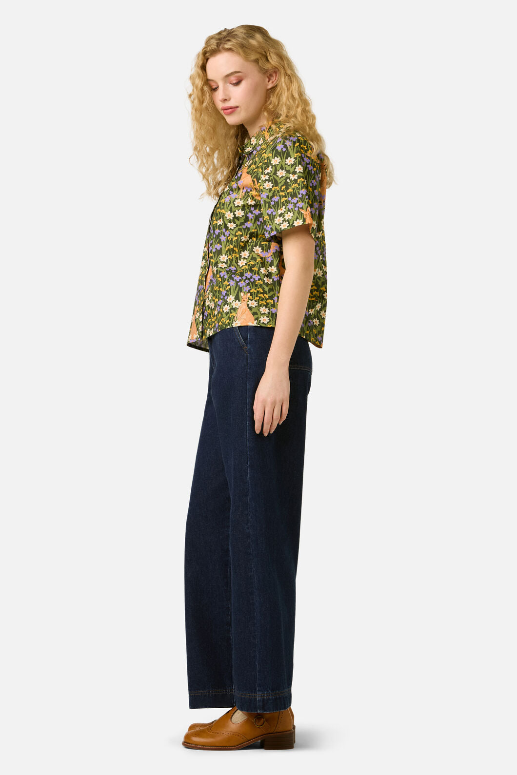 Princess Highway - Kangaroo & Flora Shirt - green