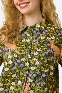 Princess Highway - Kangaroo & Flora Shirt - green