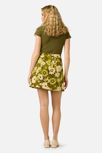 Princess Highway - Twiggy Floral Mini Skirt - olive-green