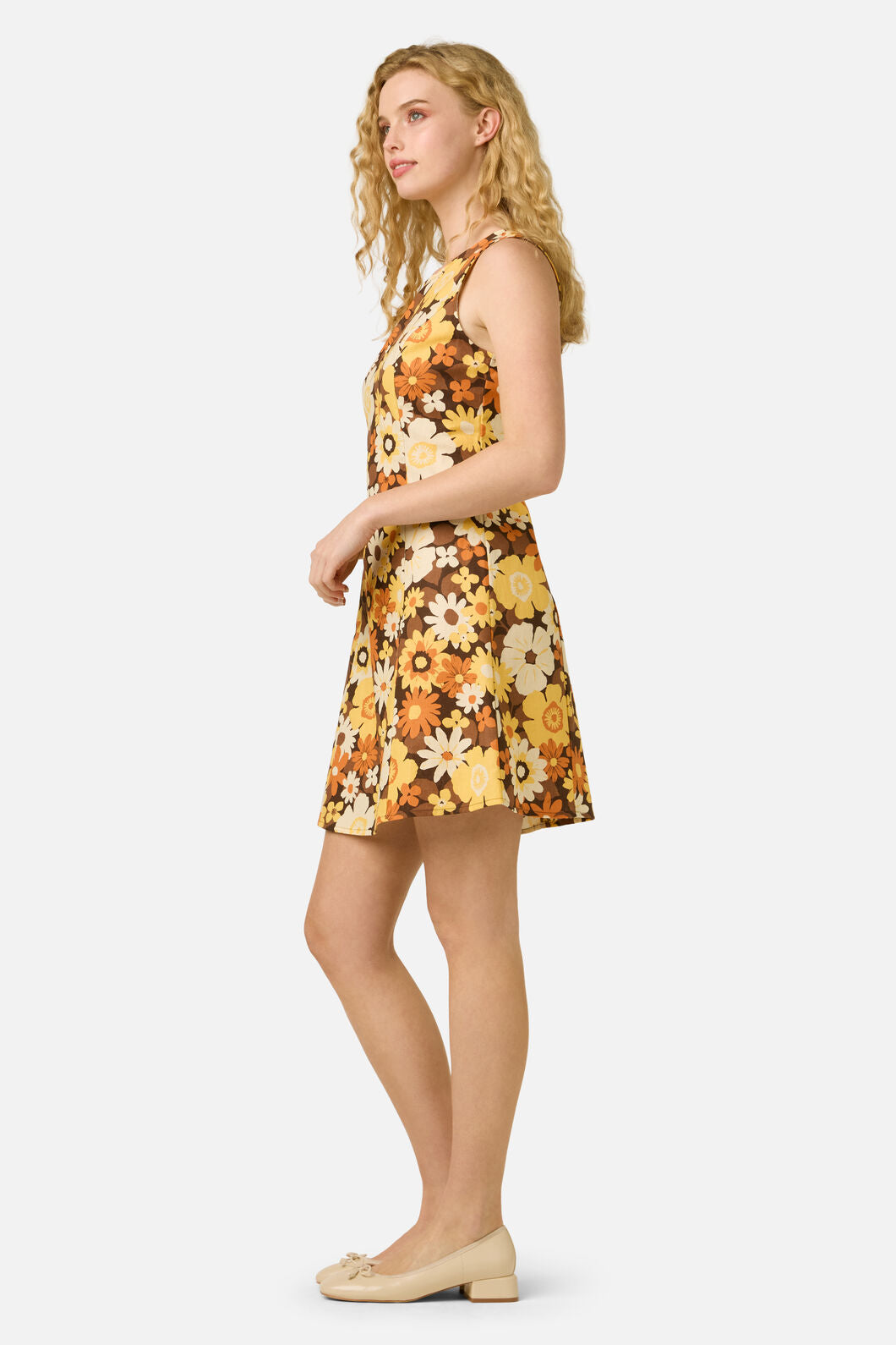 Princess Highway - Twiggy Floral Shift Dress - golden-brown