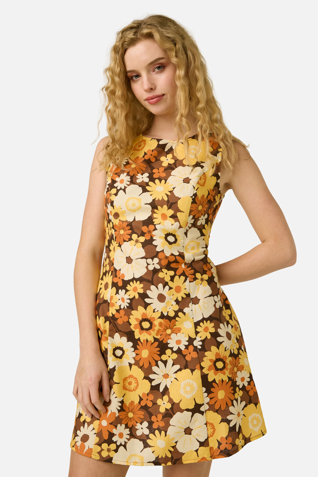 Princess Highway - Twiggy Floral Shift Dress - golden-brown