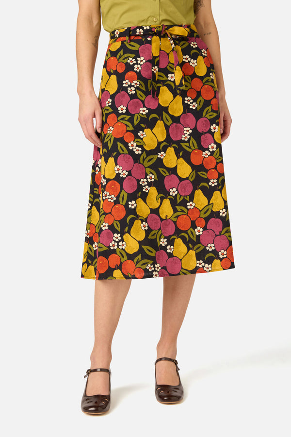 Princess Highway - Fancy Fruit Midi Skirt - navy
