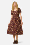 Princess Highway - Cute Cats Midi Dress - plum