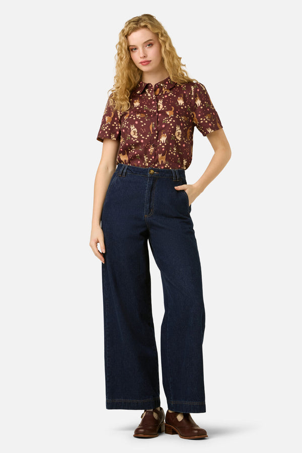 Princess Highway - Cute Cats Blouse - plum