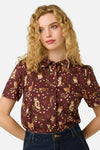 Princess Highway - Cute Cats Blouse - plum