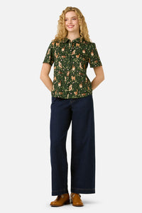 Princess Highway - Cute Cats Blouse - green