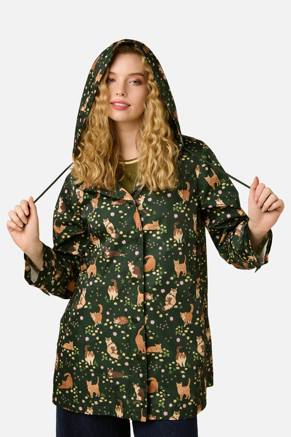 Princess Highway - Cute Cats Raincoat - green
