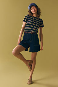 Princess Highway - Luxe Stripe Tee - navy