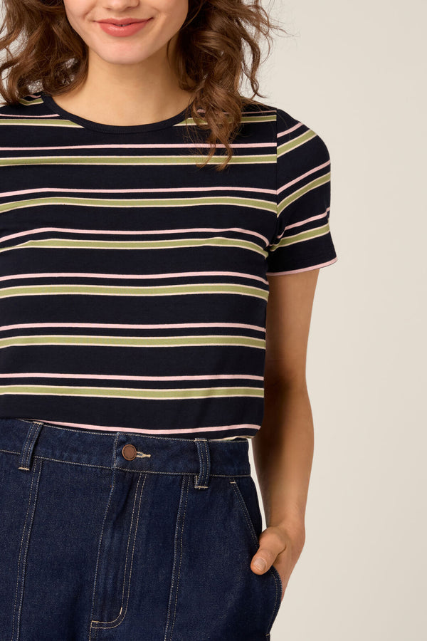 Princess Highway - Luxe Stripe Tee - navy