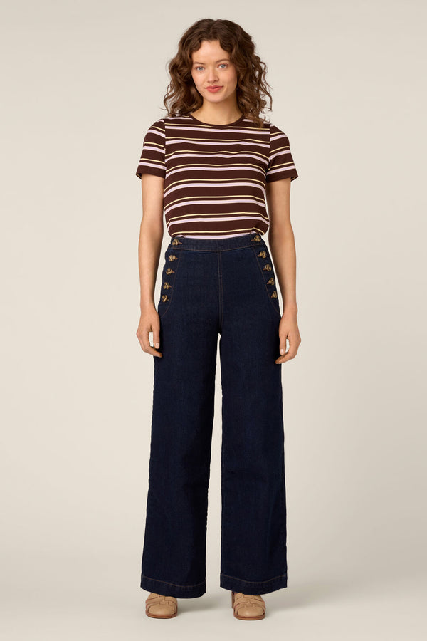 Princess Highway - Luxe Stripe Tee - chocolate