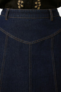 Princess Highway - Olinda Denim Midi Skirt - blue-denim