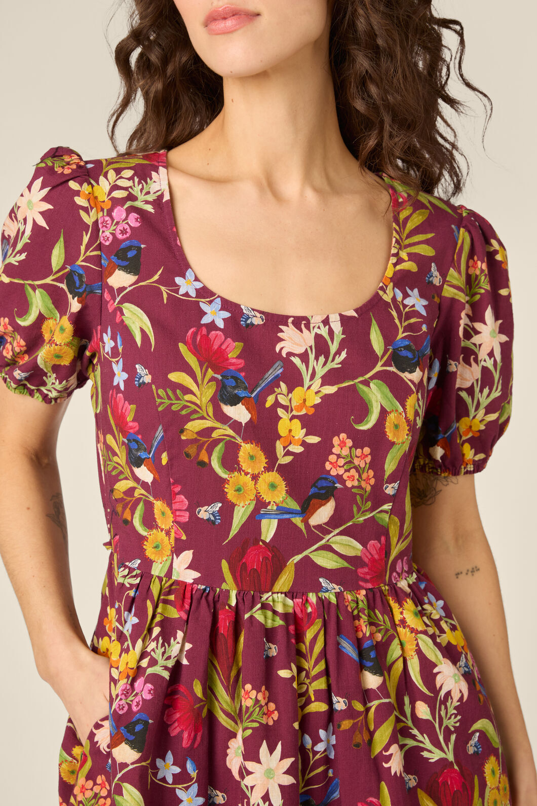 Princess Highway - Fairy Wren Mini Dress - plum
