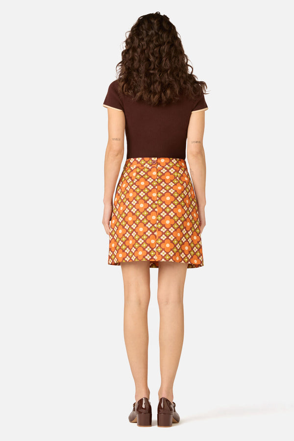 Princess Highway - Mimi Retro Mini Skirt - chocolate