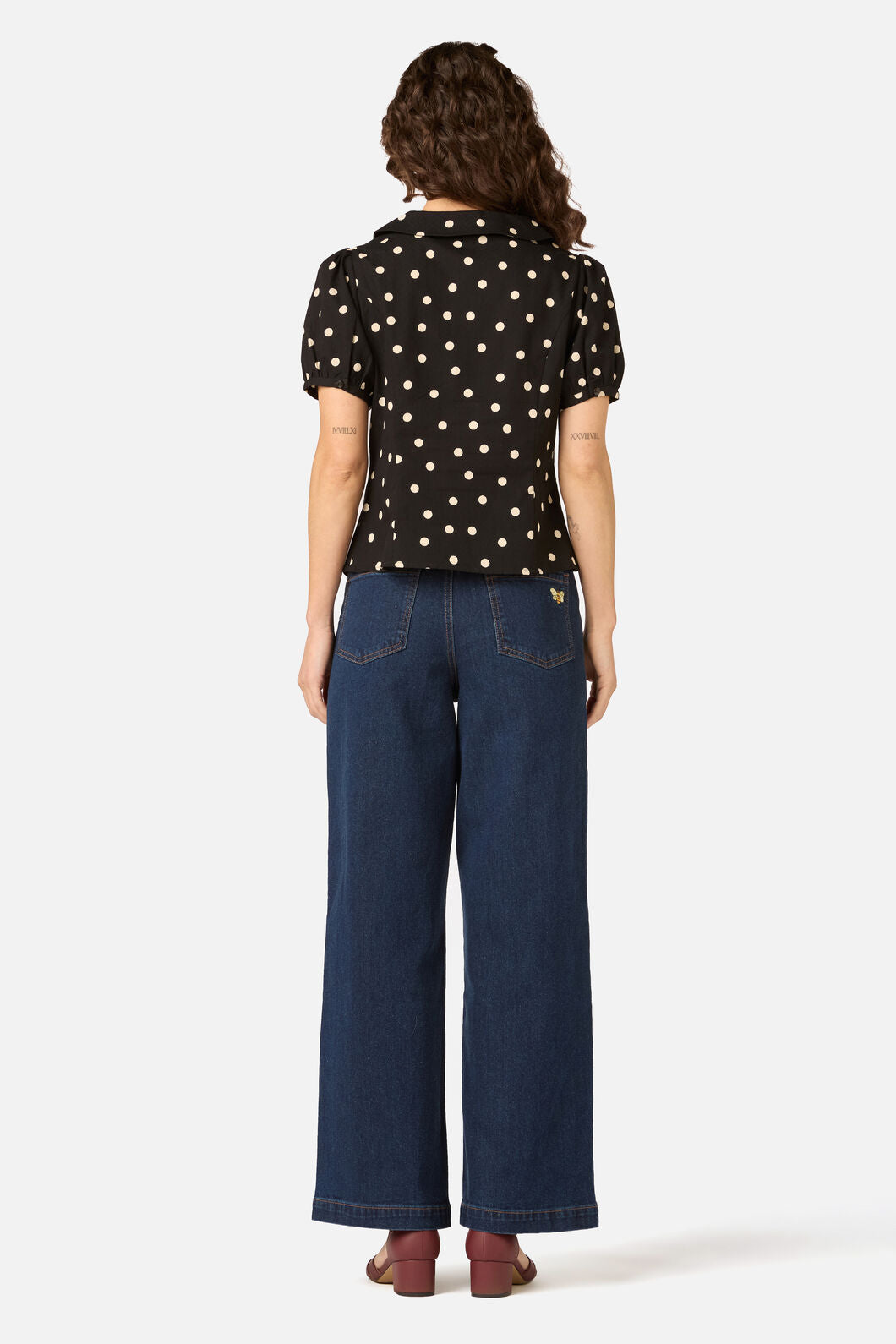 Princess Highway - Kelly Polka Dot Blouse - black