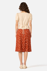 Princess Highway - Kelly Polka Dot Skirt - rust
