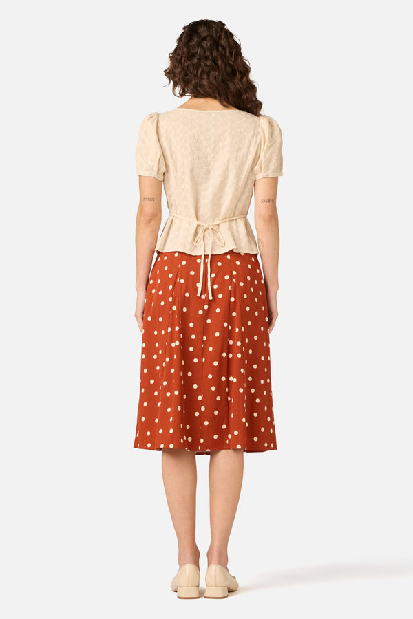 Princess Highway - Kelly Polka Dot Skirt - rust