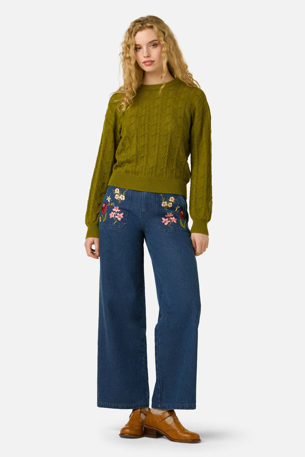 Princess Highway - Gracey Wave Knit Jumper - olive