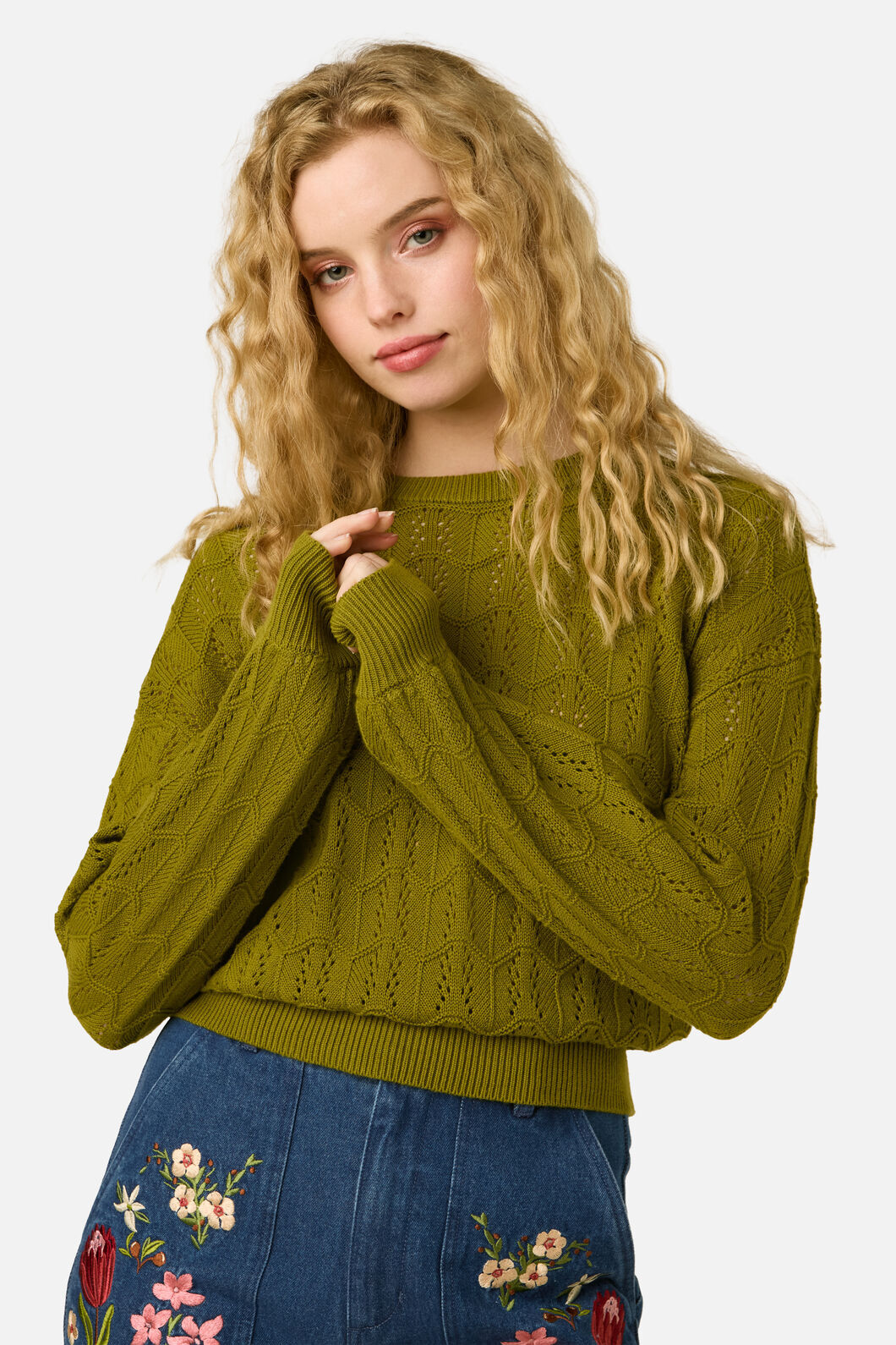 Princess Highway - Gracey Wave Knit Jumper - olive