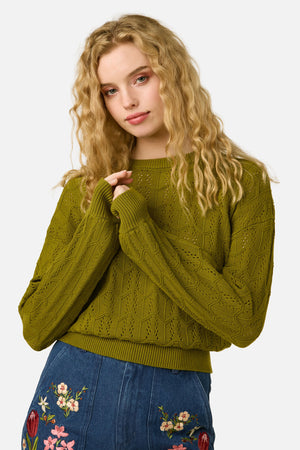Princess Highway - Gracey Wave Knit Jumper - olive
