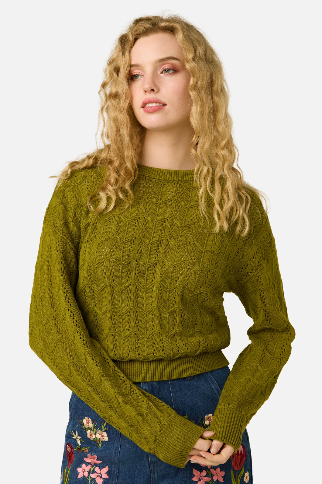 Princess Highway - Gracey Wave Knit Jumper - olive