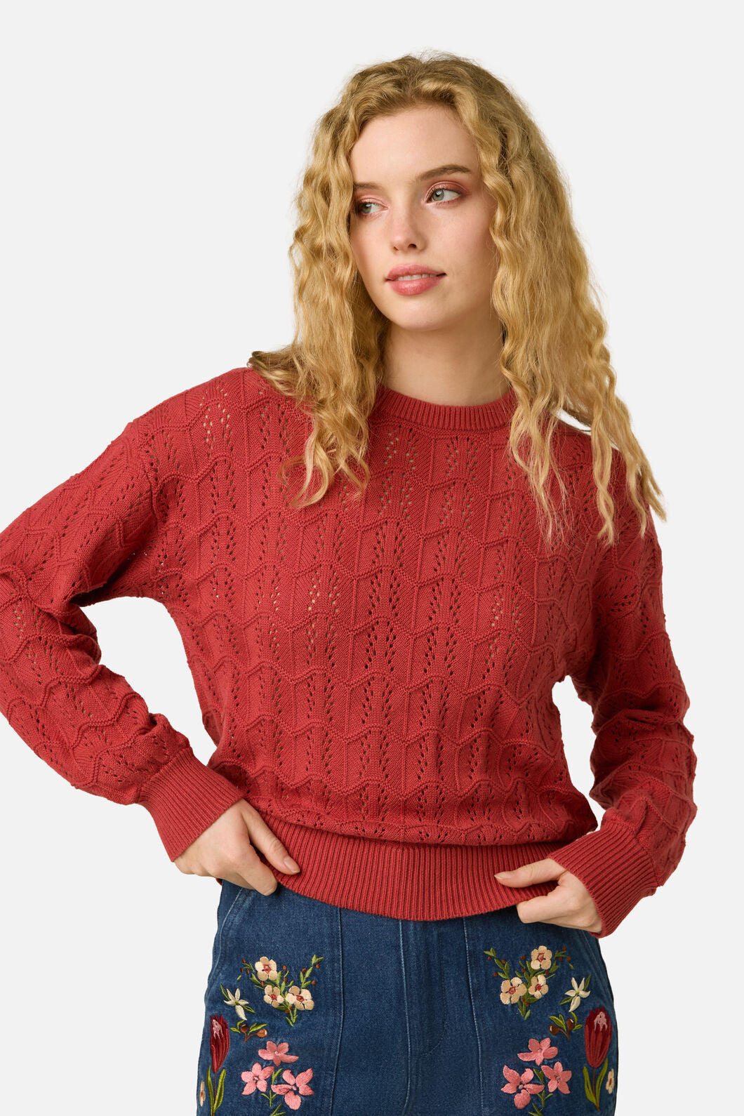 Princess Highway - Gracey Wave Knit Jumper - rose