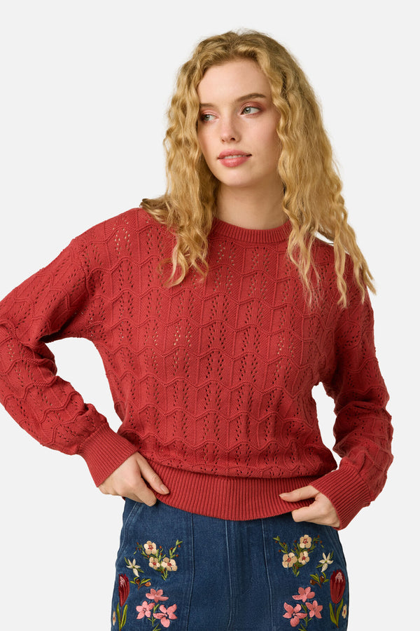 Princess Highway - Gracey Wave Knit Jumper - rose