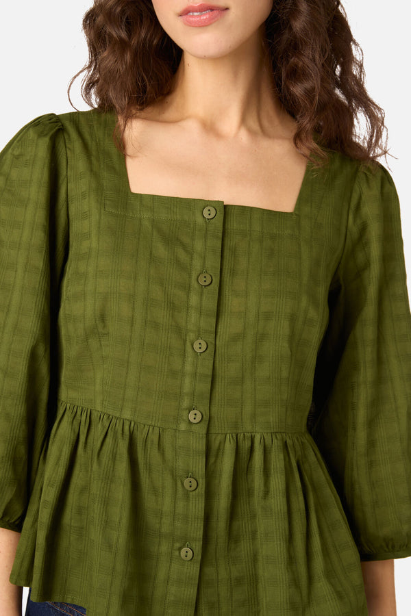Princess Highway - Eveleigh Peplum Top - olive