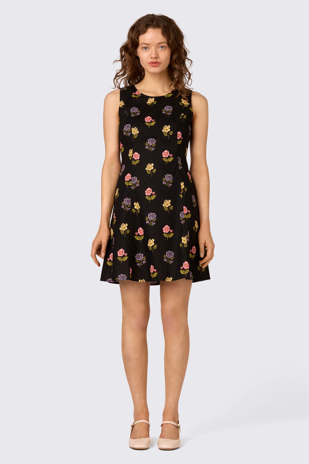 Princess Highway - Meika 90s Flower Mini Dress - black