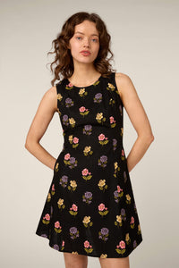 Princess Highway - Meika 90s Flower Mini Dress - black