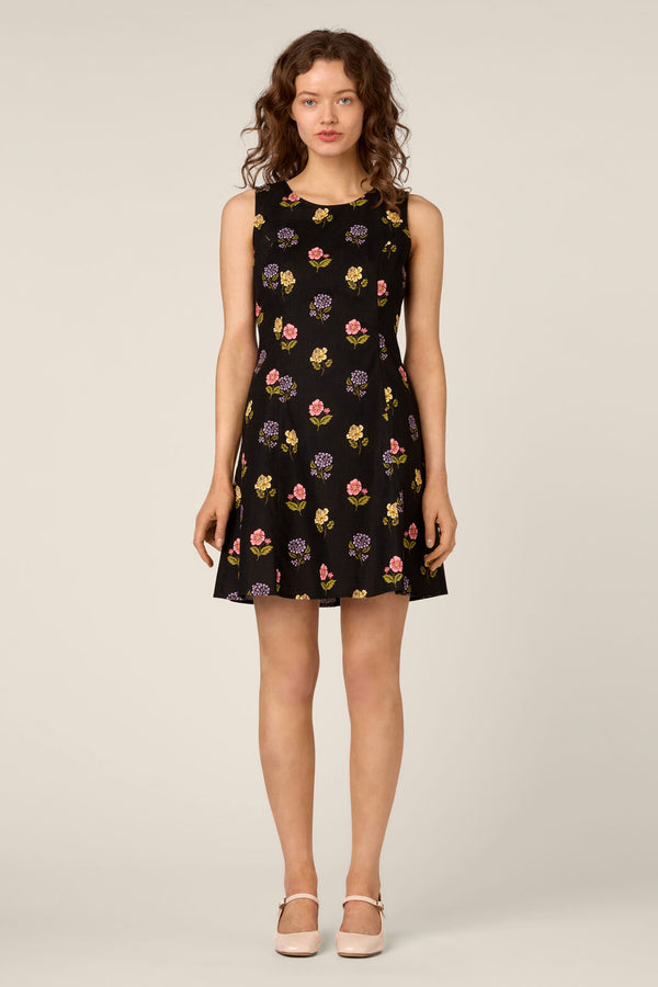 Princess Highway - Meika 90s Flower Mini Dress - black