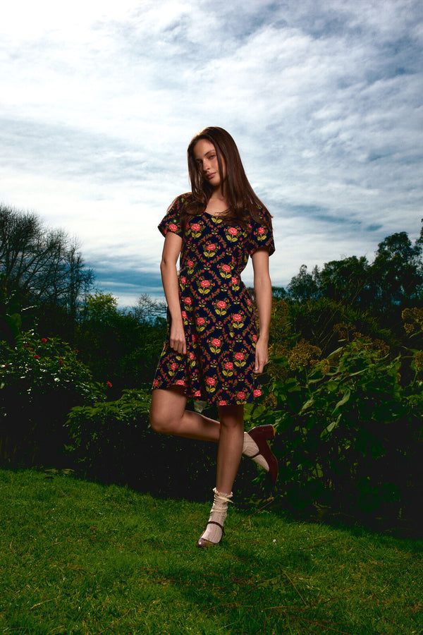 Princess Highway - Luxe Marigold Mini Dress - navy