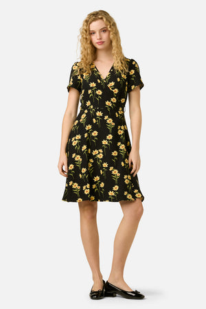 Princess Highway - Goldie Daisy Wrap Dress - black