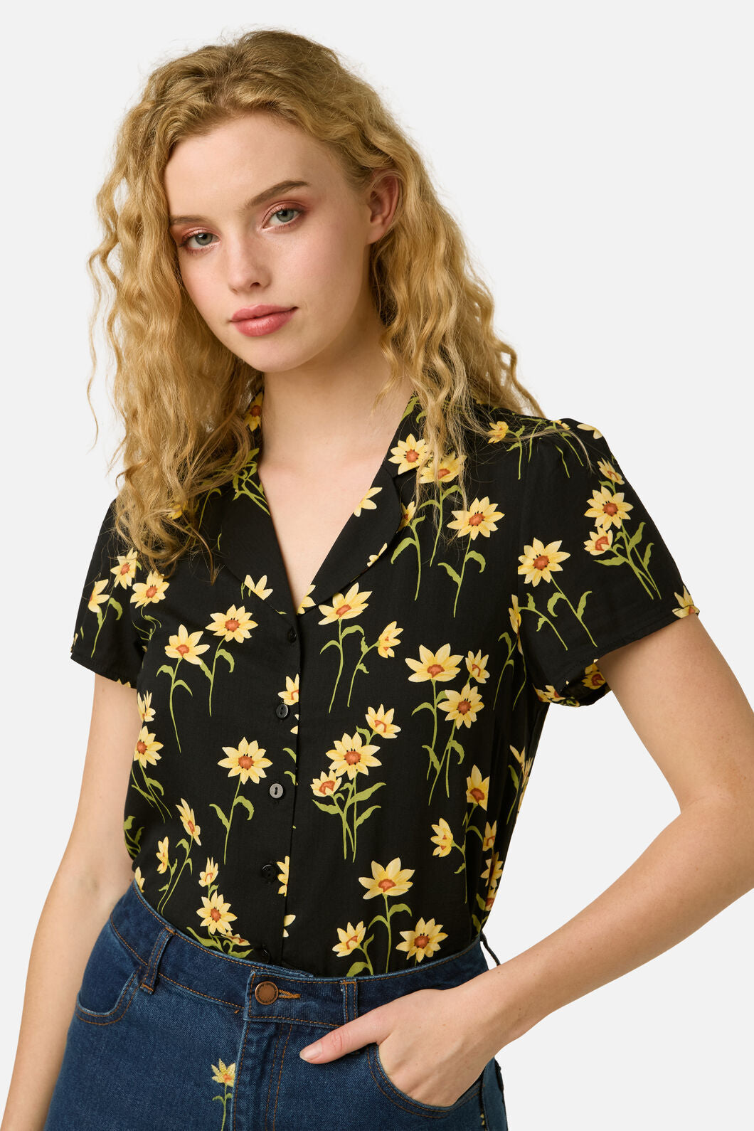 Princess Highway - Goldie Daisy Blouse - black