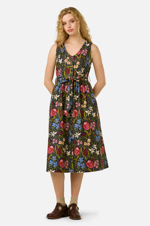 Princess Highway - Mira Native Flora Midi Dress - navy