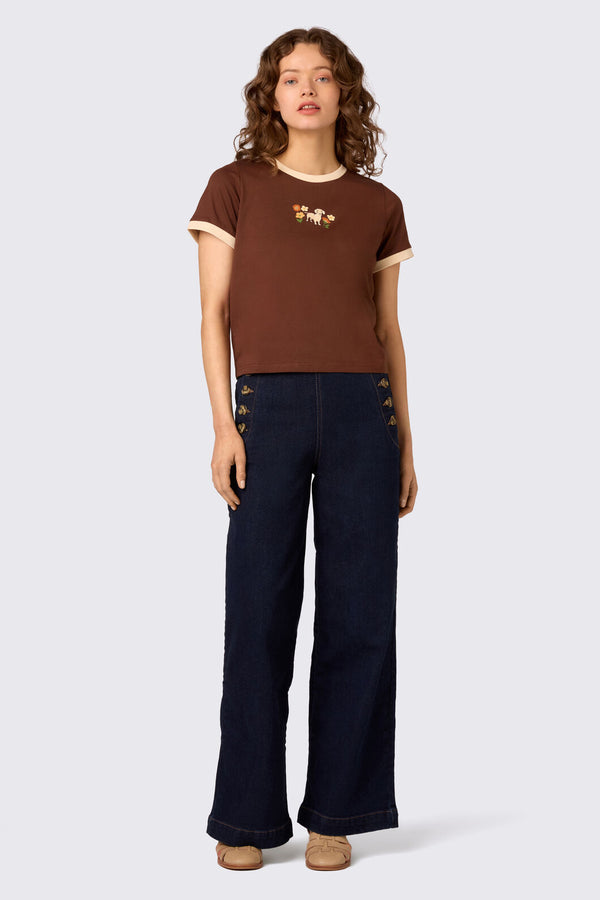 Princess Highway - Sweet Dog Printed Tee - chocolate